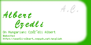 albert czedli business card